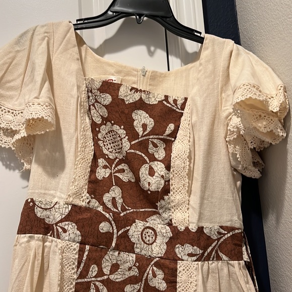 Mr “B” of California vintage tan brown 60’s lace boho dress - Picture 2 of 6